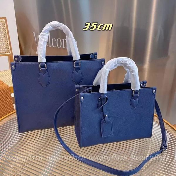 

latest blue onthego womens designer tote handbags fashion 22ss large-capacity high-quality shouler cross body embossing letters purse