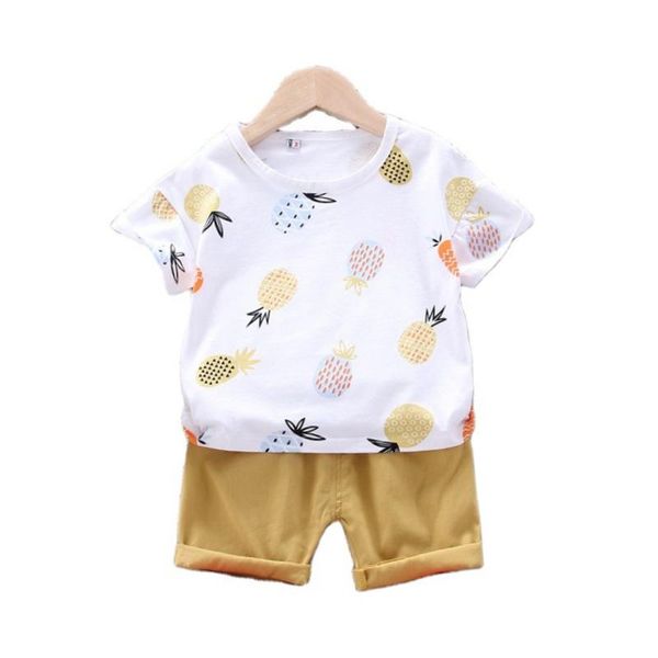 

clothing sets fashion baby clothes for boys summer children girls sport t-shirt shorts 2pcs/set toddler cotton costume kids tracksuit, White