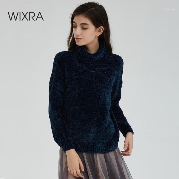 

women's sweaters wixra turtleneck women sweater stylish chenille autumn winter warm female jumper thick knitted pullover pull femme1, White;black