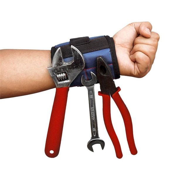 

storage bags 3pcs magnetic wristband with strong magnets for holding screws nails drill bits repair tool belt portable electrician wrist