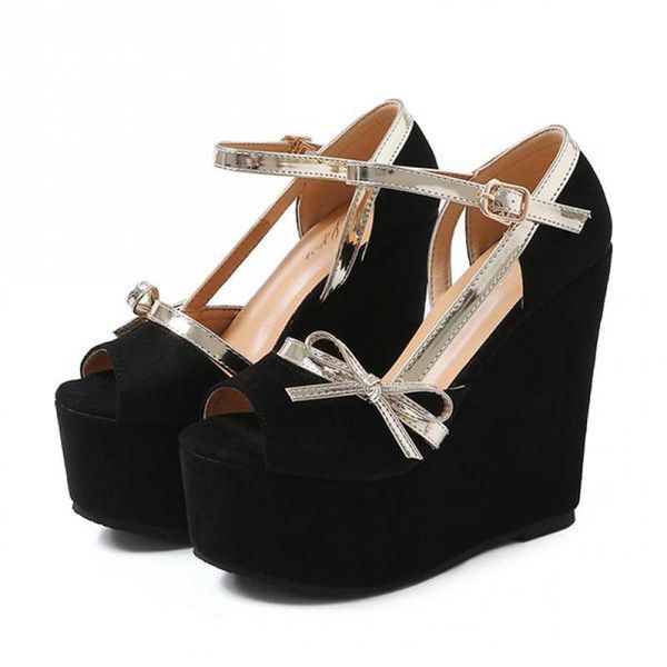 

women summer 2021 high-heeled platform wedges shoes high gladiator sandals, Black