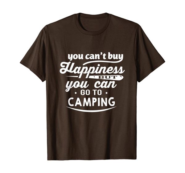 

you can't buy happiness but you can go to camping t-shirt, White;black