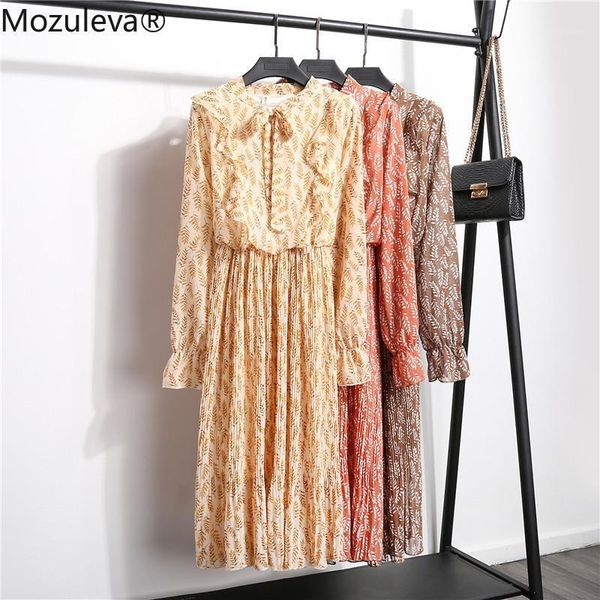 

casual dresses bornsra elegant women party vestidos autumn winter print boho long dress 2021 vintage floral chiffon bodycon beach midi, Black;gray