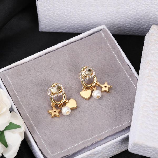 

2021 designers stud women's pearl earrings classic letter ear men earring gold silver jewelry accessories fashion gift for girls with b, Golden;silver