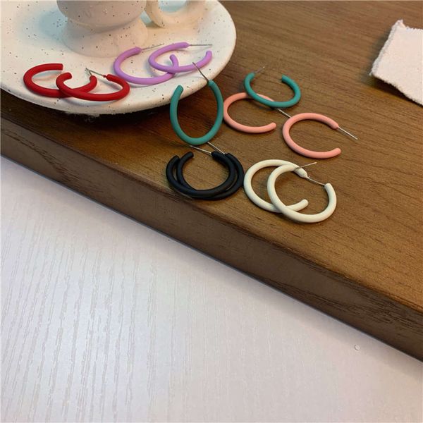 

fresh candy 2021 new fashion color personalized korean temperament net red earrings girl, Black