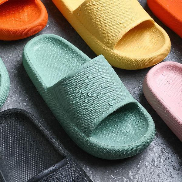

slippers bathroom bath indoor non-slip quick-drying home thick soft comfortable sandals women sliders, Black