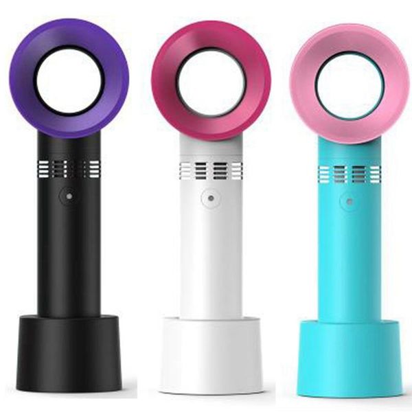 

electric fans 3-speed adjustable mini portable leafless fan handheld deskdual-purpose usb charging small