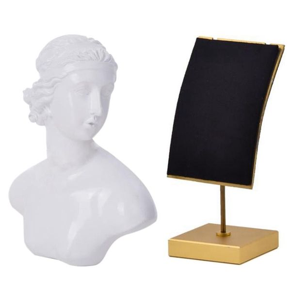 

Jewelry Pouches, Bags 2 Pcs Display Stand Earrings Counter Po Props Storage Rack, Black & White, Pink;blue