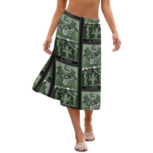 

skirts cthulhu skirt printed autumn wholesale woman spandex classic midi, Black
