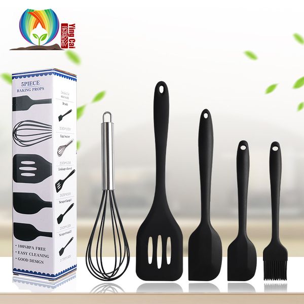 

box baking integrated silicone 5-piece cream color scraper egg beater kitchen utensils