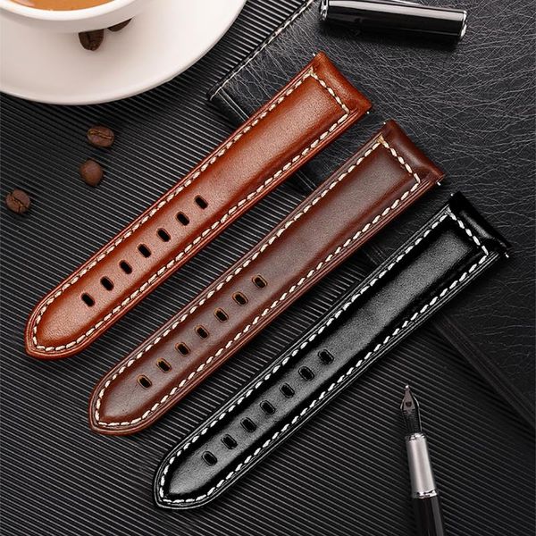 

watch bands 22mm/20mm retro genuine leather quick release band compatible with samsung/huawei smartwatch, Black;brown