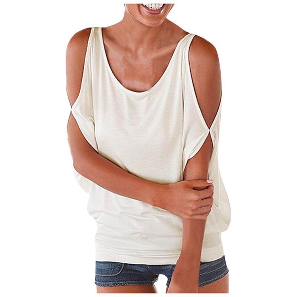 

women's blouses & shirts white tunic for ladies summer 2021 clothes fashion solid color strapless bat sleeve loose hundred casual shir