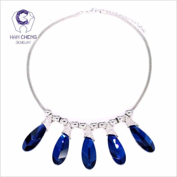 

pendant necklaces cutting leaves created crystal & pendants statement choker necklace women jewelry collier vintage, Silver