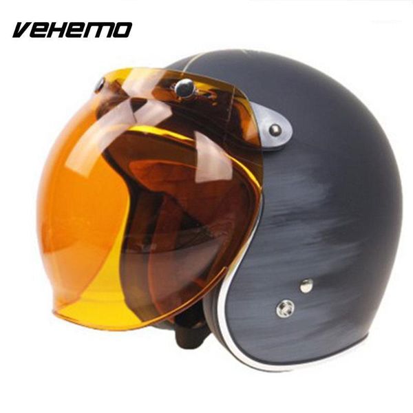 

motorcycle motorbike flip down retro helmet bubble shield mirror lens base1