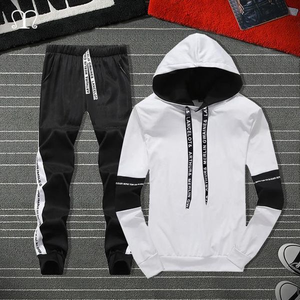 

sets fashion brand hooded hoodies men tracksuit male casual comfortable plus size fitness mens bodybuilding s[prtswear 3xl 4xl, Gray