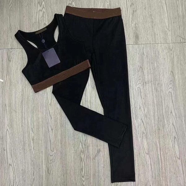 

women's two piece pants 2021 summer woman's set vest+pants sports gym 2 pieces black letter printed casual skinny tight sets suits, White