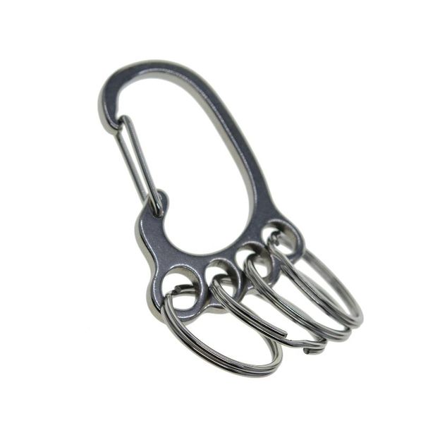 

keychains unique super strong fine ti solid stainless steel spring snap hook quick release baby bare foot key holder hanger gift, Silver