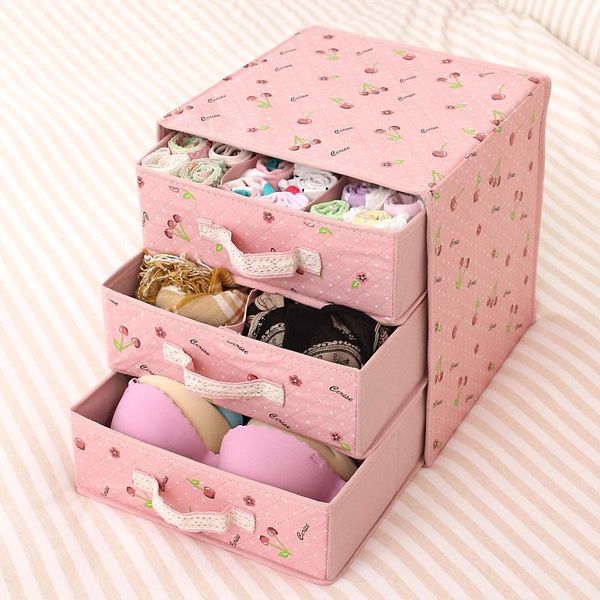 

storage drawers 3 layer drawer type clothes underwear box closet wardrobe organizer socks bras lingeries container case organizadores