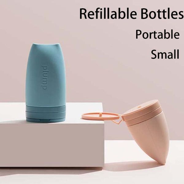 

empty silicone refillable bottle travel press for lotion shampoo cream gel cute cosmetic squeeze storage container bottles & jars