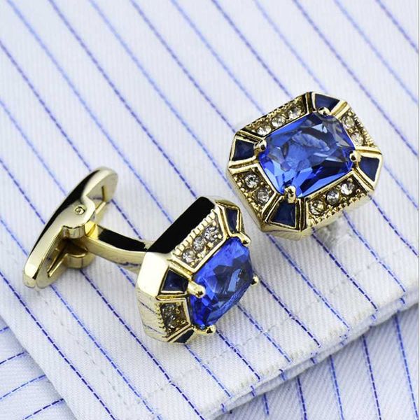 

blue zircon men's cufflinks factory french sleeve nails, Silver;golden