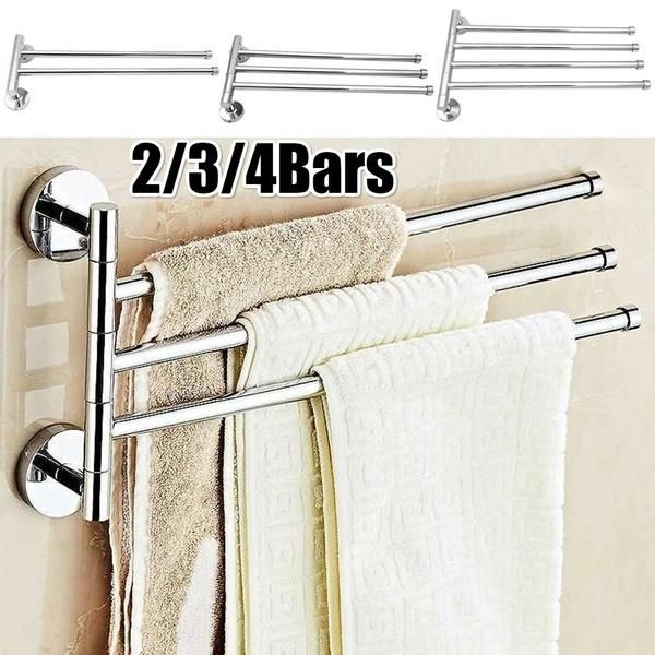 

towel racks 2/3/4 stainless steel bar rotating rack holders rotatable bathroom kitchen storage