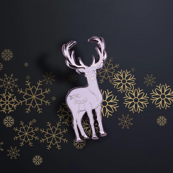

pins, brooches white stag enamel pin cute animal brooch badge, Gray