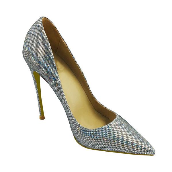 

dress shoes 2021 spring bling sequined cloth classical shallow design pointy toe thin high heels women party, Black