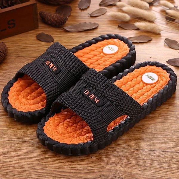 

slippers man of sandals massage non-slip pvc summer fashion indoor outdoor lady beach bathroom 2021 shoes, Black