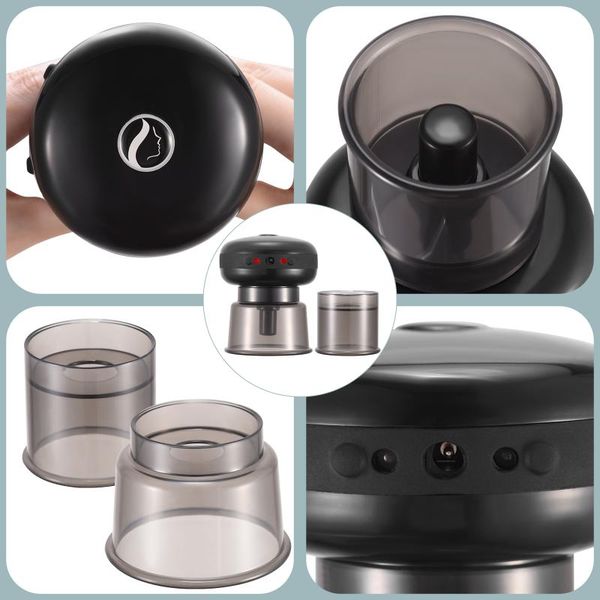 

electric massagers 2pc cupping therapy massager with red light portable rechargeable adjustable tool back body red/black