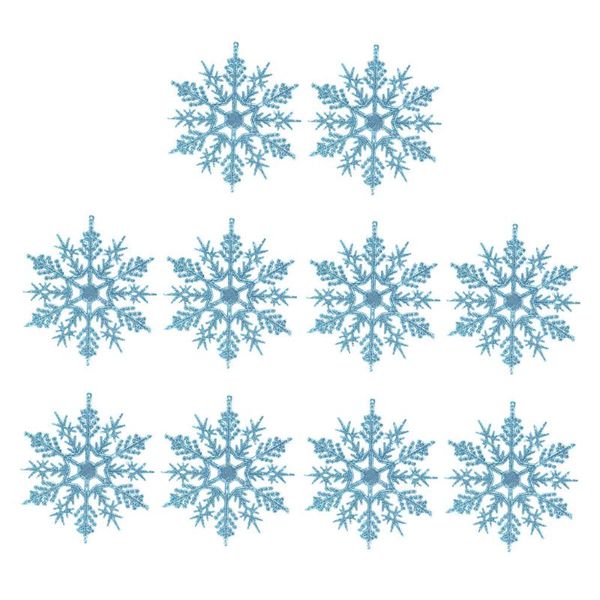 

christmas decorations 10pcs glitter snowflake ornaments xmas tree hanging decoration 10cm home merry ornament navidad gifts