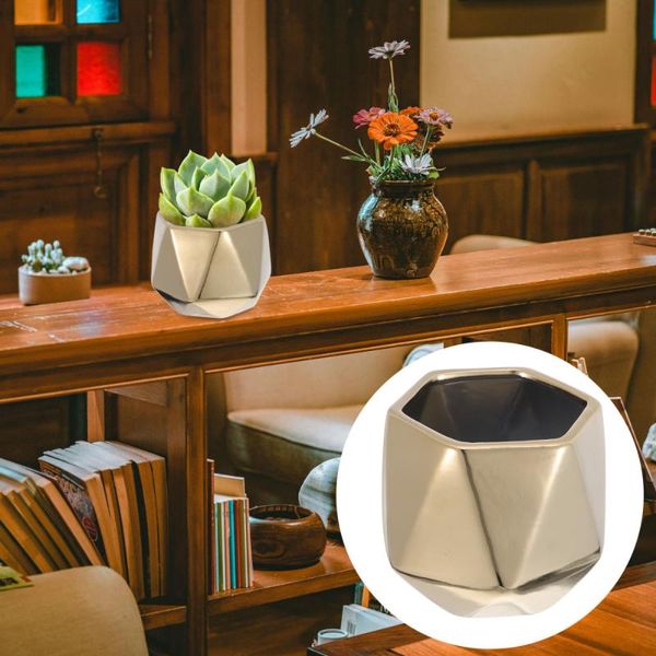 

vases 2pcs electroplated rose gold planters ceramic succulent pot deskdecor