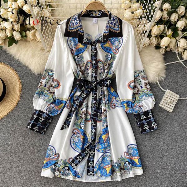 

dress french bubble sleeve streetwear matching color printing elegant hit collect waist vestidos casual dresses, Black;gray