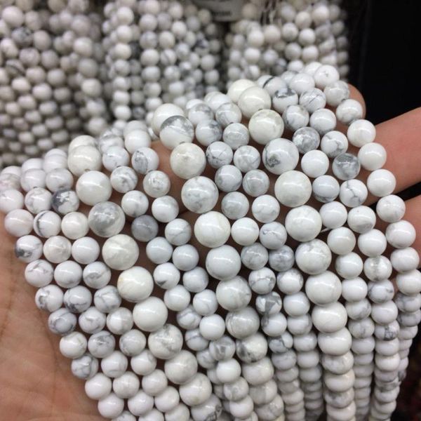 

other round howlite stone beads natural gemstone diy loose for jewelry making strand 15" wholesale