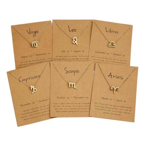 

fashion gold plated stainls steel 12 zodiac signs necklace jewelry letter alphabet zodiac pendant necklace for women, Silver