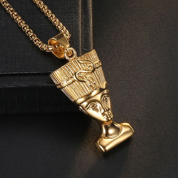 

stainless steel punk gold egyptian pharaon dog tag pendant accessories