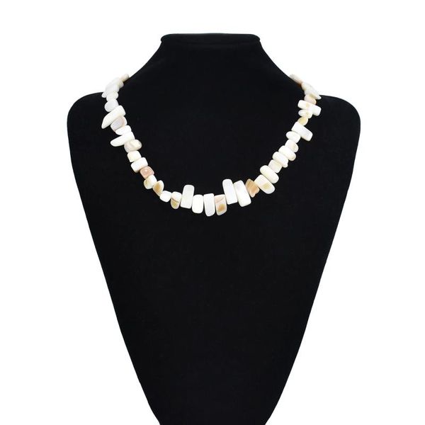 

chokers boho style natural gravel necklace colorful irregular shape stone beaded clavicle chain fashion jewelry accessories, Golden;silver