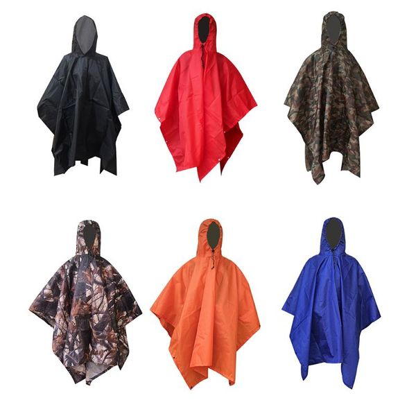 

raincoats 3 in 1 backpack travel rain cover coat hood hiking cycling poncho waterproof raincoat outdoor camping tent mat