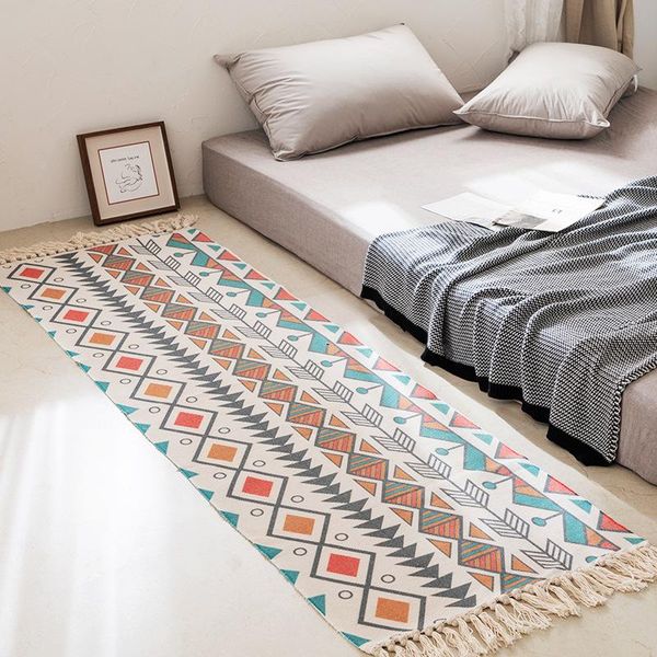 

large cotton and linen mat retro thicked plain tapestry handmade rug carpet study living room sofa cushion home supplies ld323 carpets