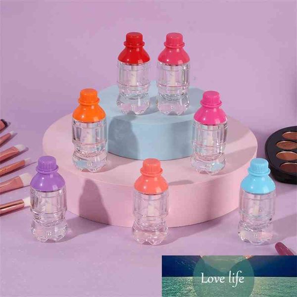 

factory 5ml novelty beverage bottle empty lipstick 1pc plastic transparent lip gloss tube with colorful cap