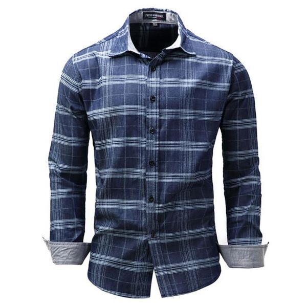 

euro sizes fashion brand men plaid blue dress shirt slim fit long sleeved turn-down collar n090 men's casual shirts, White;black
