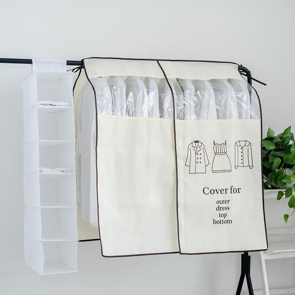 

clothes hanging dust cover dress suit coat storage bag case organizer clothing wardrobe bags