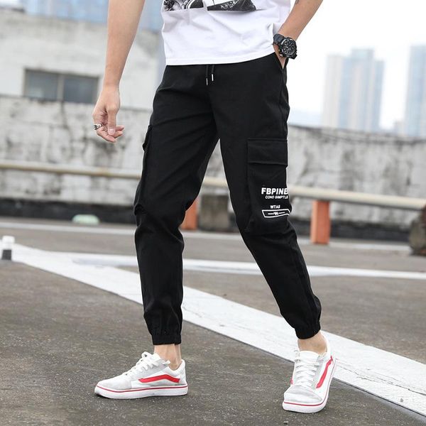 

men's pants 2021 streetwear men clothing black joggers casual track summer trousers big pockets harem cargo male spring sweatpants