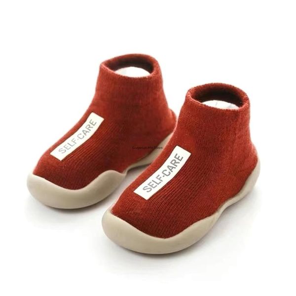 

first walkers baby socks with rubber soles red shoes infant sock steps anti-slip leather kid floor toddler indoor slipper