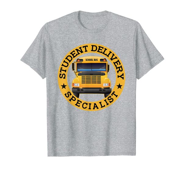

student delivery specialist funny school bus driver t-shirt, White;black
