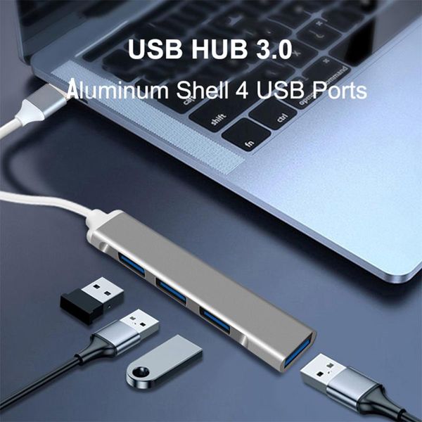 

hubs high speed usb 3.0 hub aluminum alloy 2.0 adapter 4 ports multi splitter for computer mobile phone data transmission