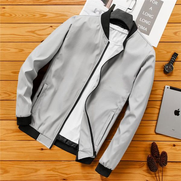 

men's jackets 2021 spring and autumn baseball collar jacket youth casual thin, Black;brown