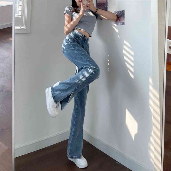 

straight baggy vintage high waist womens jean boyfriends mom denim distressed streetwear stright trousers, Blue