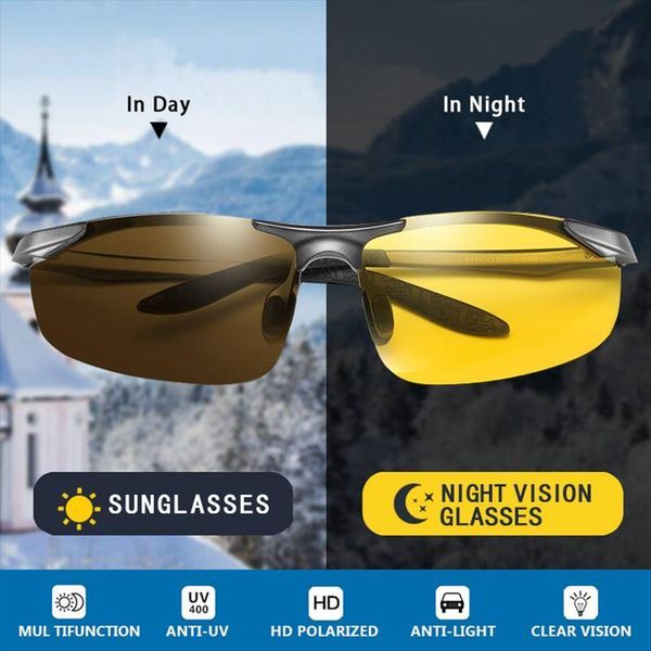 

aluminum magnesium pchromic sunglasses polarized night vision glasses men oculos driver yellow driving gafas, White;black