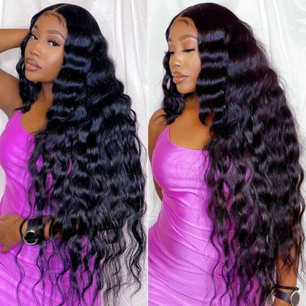 

lace wigs 36 38 40inch peruvian prelucked hairline deep curly closure for black women wave t part glueless human hair, Black;brown