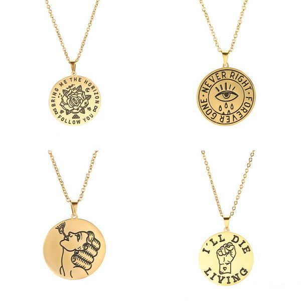 

pendant necklaces eueavan 5pcs golden supernatural scenery coconut tree mountain sailboat moon home snake animal stainless steel necklace wo, Silver